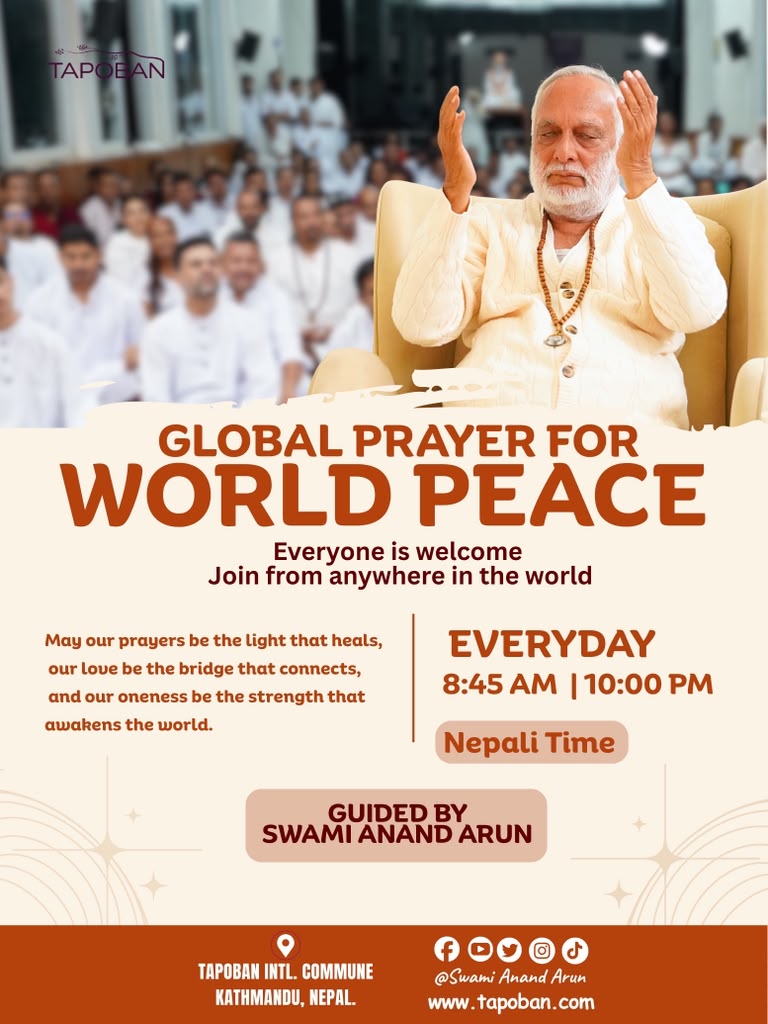 Global prayer for world peace schedule